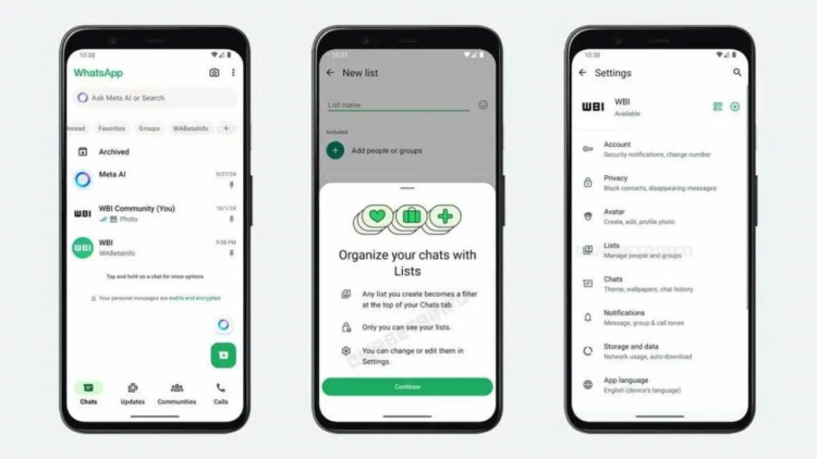 واتساپ قابلیت «فهرست‌های سفارشی» را برای مدیریت بهتر چت‌ها معرفی کرد
