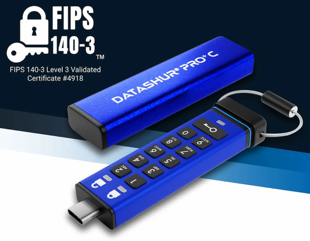 پیشرفته‌ترین فلش‌های USB رمزگذاری‌شده را با تأییدیه امنیتی FIPS 140-3 سطح ۳