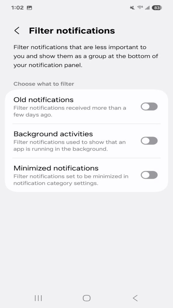 قابلیتهای فیلتر نوتیفیکیشنها در رابط کاربری One UI 7