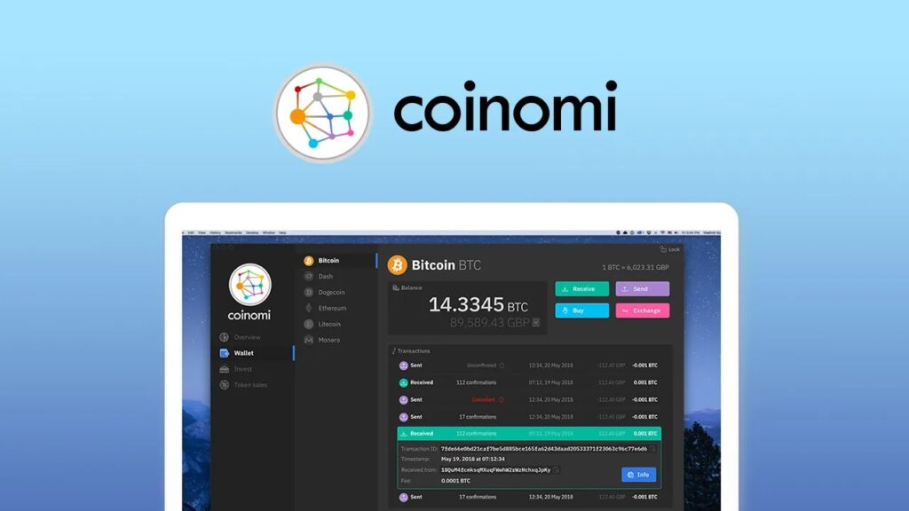 کیف پول نرم‌افزاری Coinomi