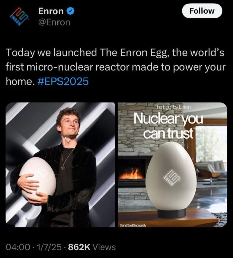در نمایشگاه تکنولوژی CES شوخی به نام Enron Egg جلب توجه کرد