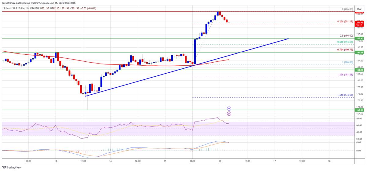 سولانا (SOL) دوباره به بالای ۲۰۰ دلار برگشت؛ آیا این سطح قیمتی حفظ می‌شود؟