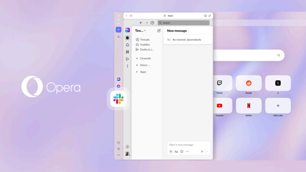 مرورگر Opera One با یک نوار کناری به‌روز شده منتشر شده که اکنون از دیسکورد، Slack و بلواسکای پشتیبانی می‌کند