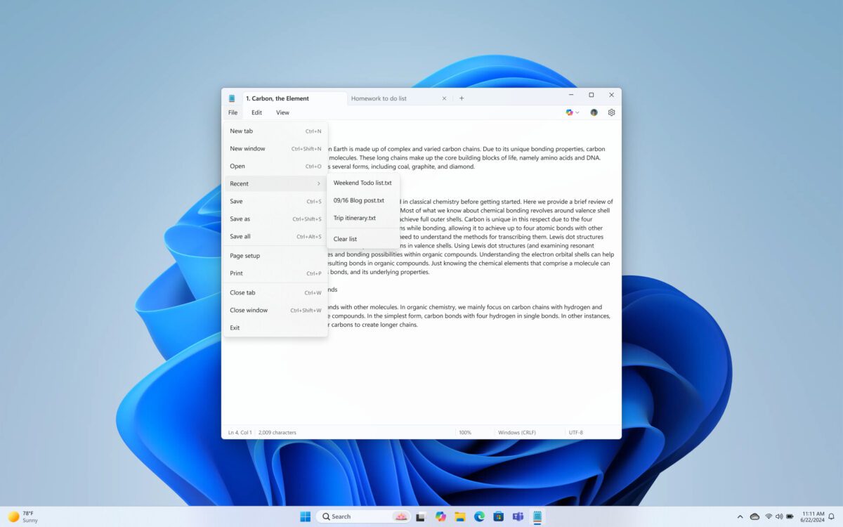 قابلیتهای جدید Notepad