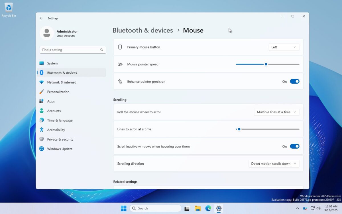 انتقال ویژگیهای پیشرفته ماوس از Control Panel به بخش Settings در ویندوز ۱۱