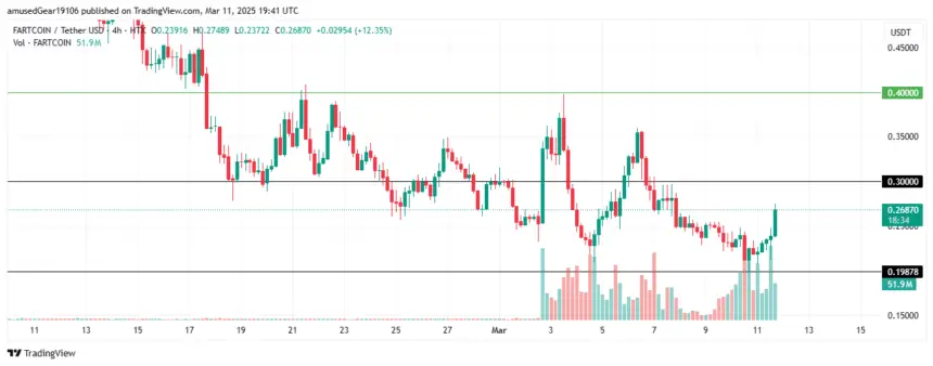 تحلیل تکنیکال فارت کوین: مقاومت کلیدی در ۰.۲۶۳۴ دلار