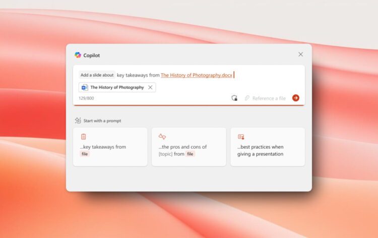 قابلیت جدید Copilot: ساخت سریع اسلاید در PowerPoint از روی سند و دستور متنی