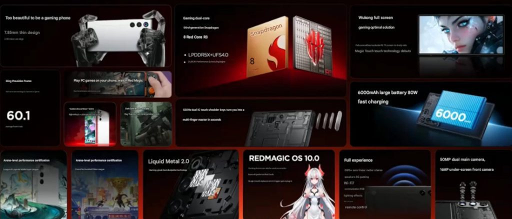مشخصات گوشی گیمینگ REDMAGIC 10 Air