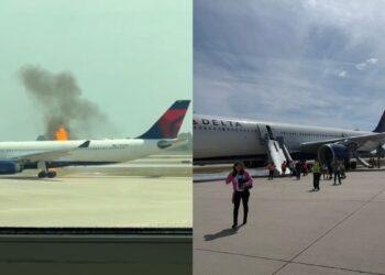 آتش‌سوزی موتور هواپیما در فرودگاه اورلاندو آمریکا با ۲۸۰ مسافر