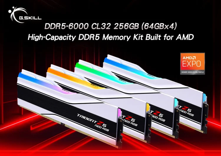 نخستین کیت حافظه ۲۵۶ گیگابایتی با سرعت DDR5-6000 توسط G.Skill معرفی شد