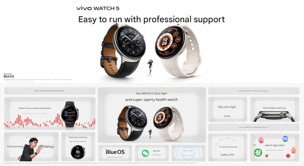 رونمایی از ساعت هوشمند vivo WATCH 5 با شارژدهی ۲۲ روزه