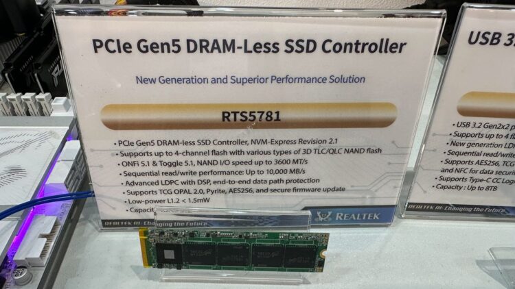 ریلتک، چشم به SSDها با کنترلر جدید PCIe 5.0 x4 بدون DRAM دوخته است — سرعت تا ۱۰ گیگابایت بر ثانیه و ۱.۴ میلیون IOPS