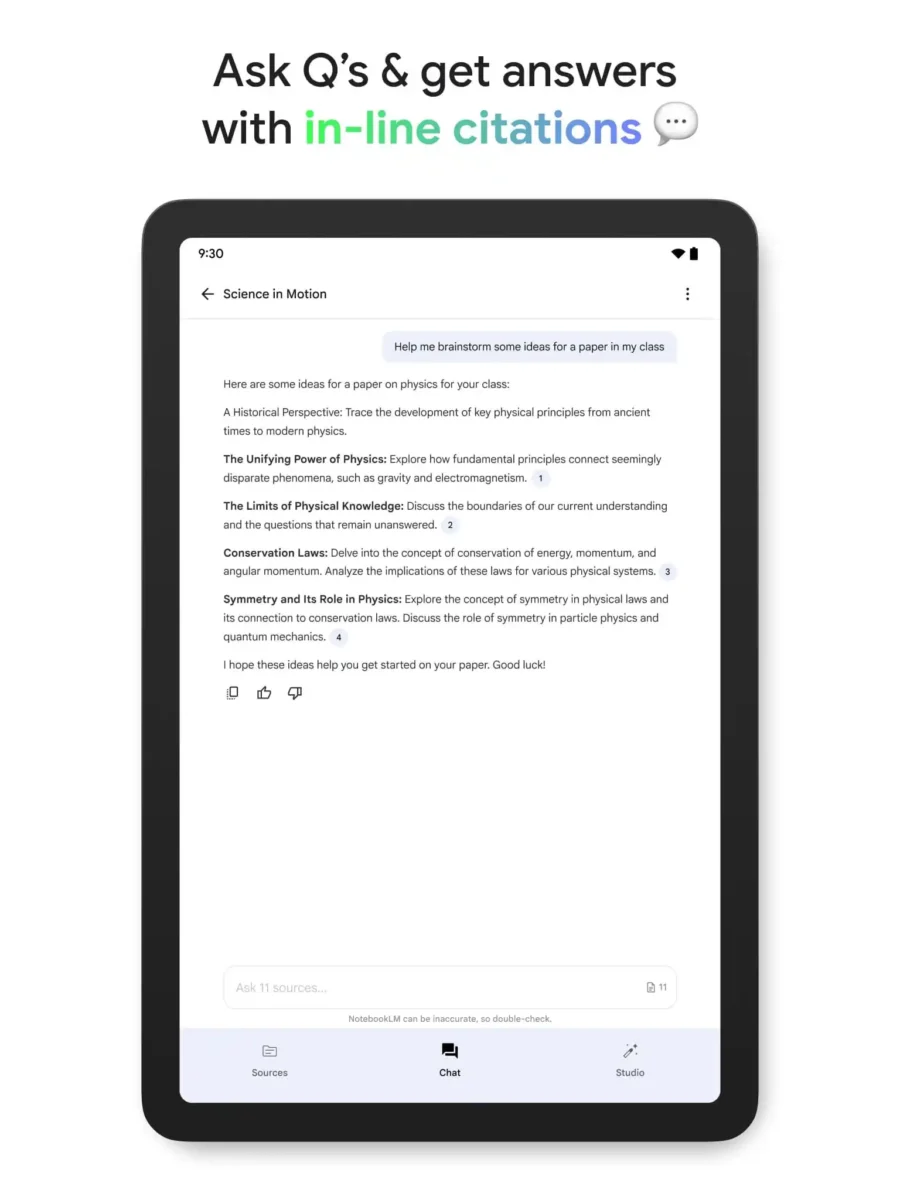 NotebookLM در منوی اشتراکگذاری سیستمعامل
