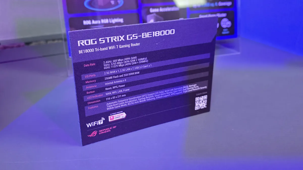روتر ROG Strix GS-BE18000؛ ترکیبی از قدرت و طراحی