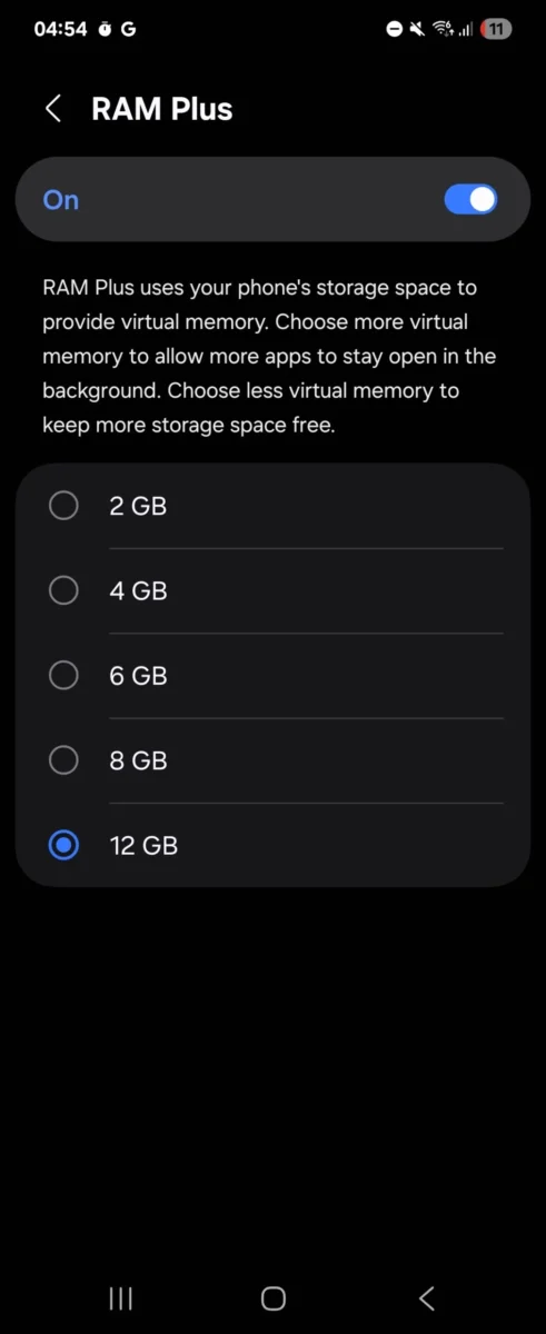افزایش سقف RAM Plus در One UI 8