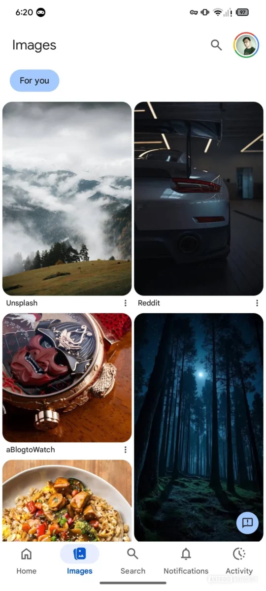 عرضه تب جدید "Images" با الهام از پینترست توسط گوگل