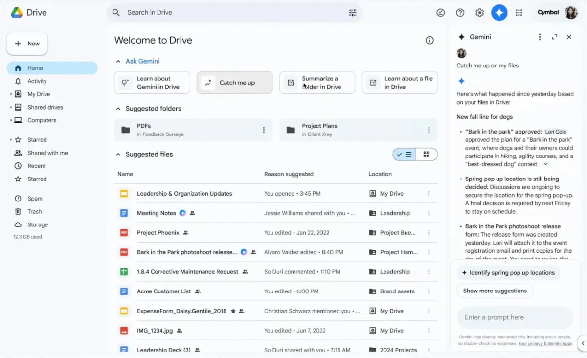 گوگل قابلیت جدیدی تحت عنوان "Catch me up" را به Gemini در Google Drive افزوده است