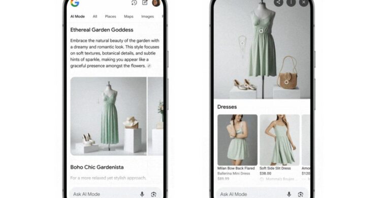 تولید لباس‌های مجازی قابلیت جدید Google AI Mode