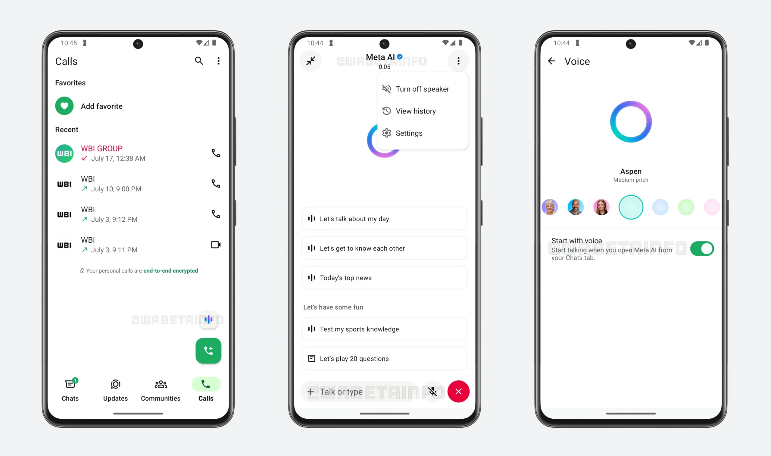 واتساپ در نسخه بتای خود قابلیت تماس صوتی با Meta AI را معرفی کرد