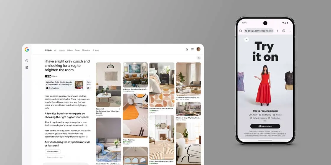 تولید لباسهای مجازی Google AI Mode
