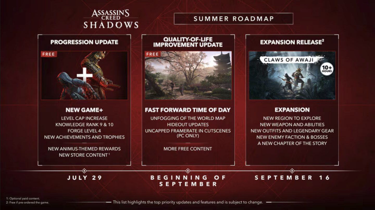 بهروزرسانی تابستانی Assassin’s Creed Shadows با محتوای جدید منتشر میشود
