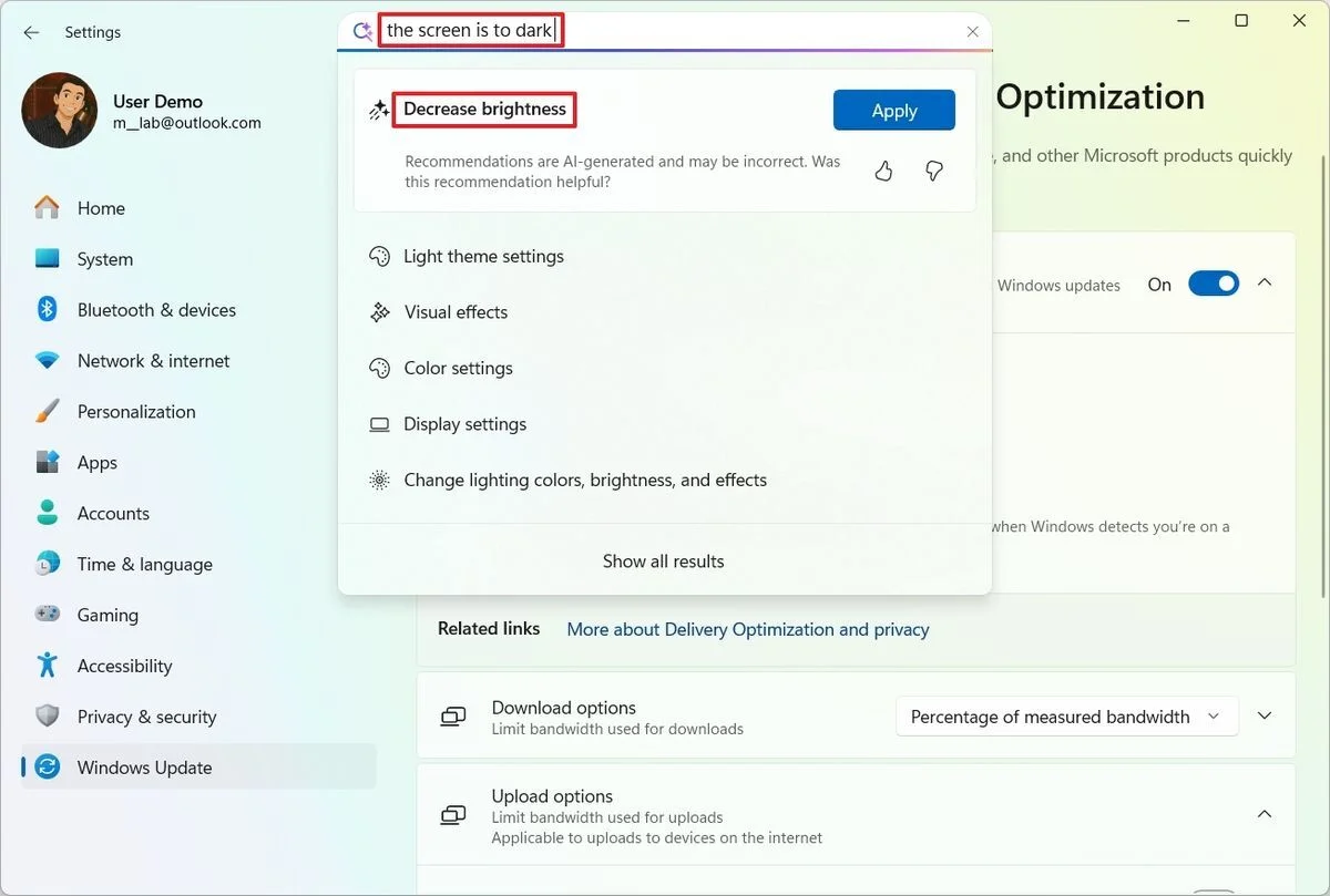دستیار هوش مصنوعی جدید Settings