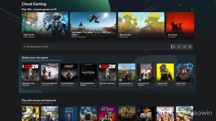 قابلیت «پخش بازی‌های شخصی» به اپلیکیشن Xbox رایانه اضافه شد