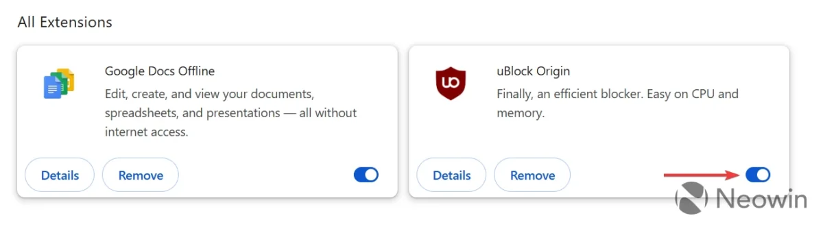 روش فعالسازی مجدد uBlock Origin در مرورگر کروم