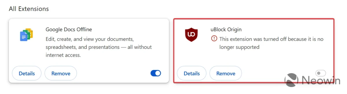 چگونگی فعالسازی مجدد uBlock Origin در مرورگر کروم