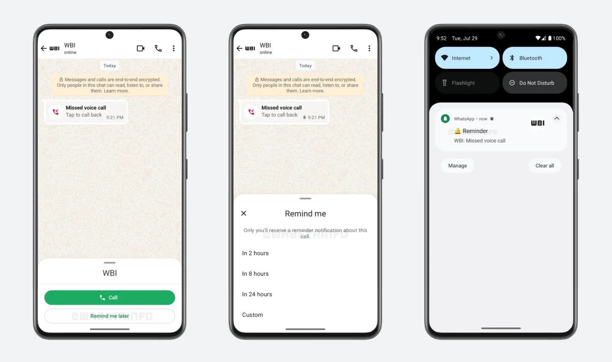 ارائه قابلیت جدید یادآور تماس در واتساپ