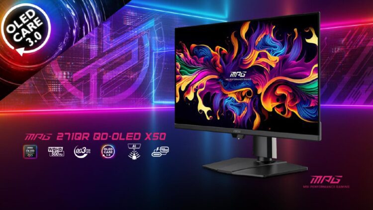 MSI از اولین مانیتور گیمینگ 500 هرتزی QHD QD-OLED جهان با هوش مصنوعی رونمایی کرد