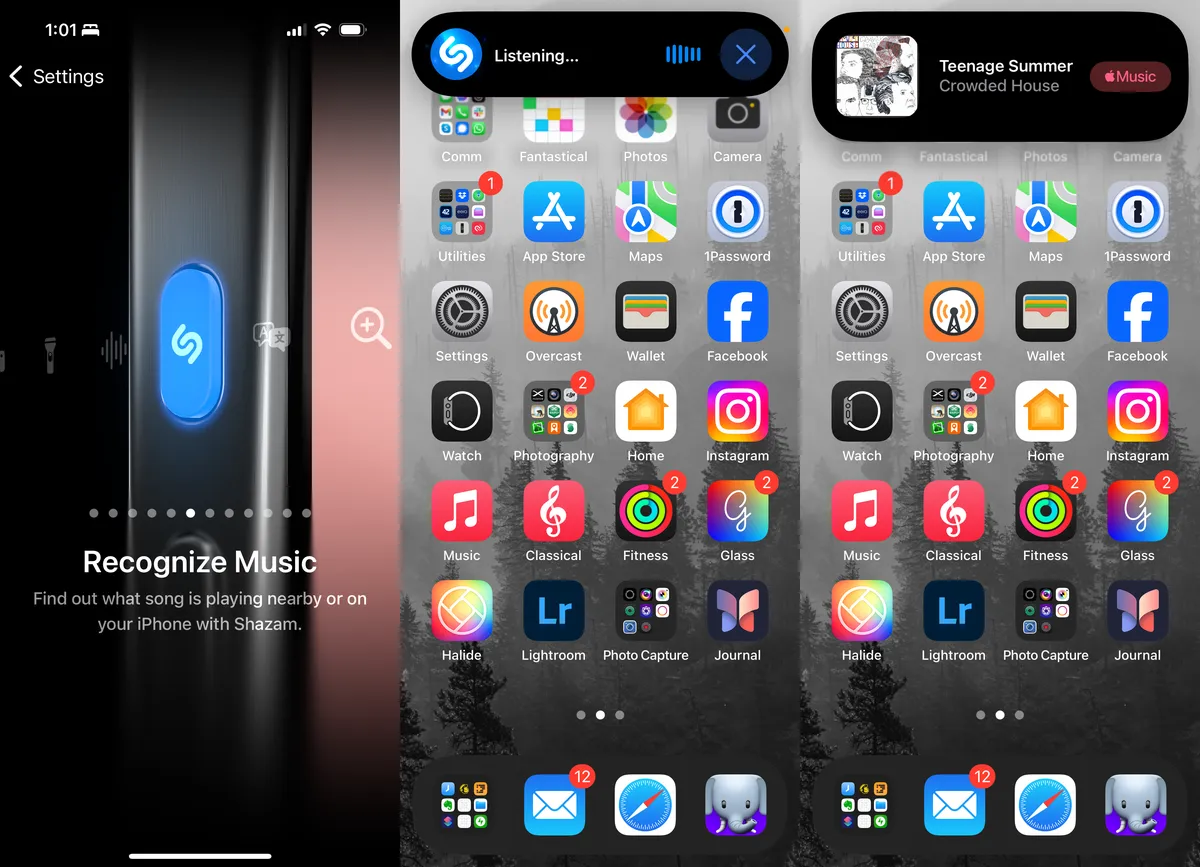 شناسایی مخفیانه آهنگ با Action Button