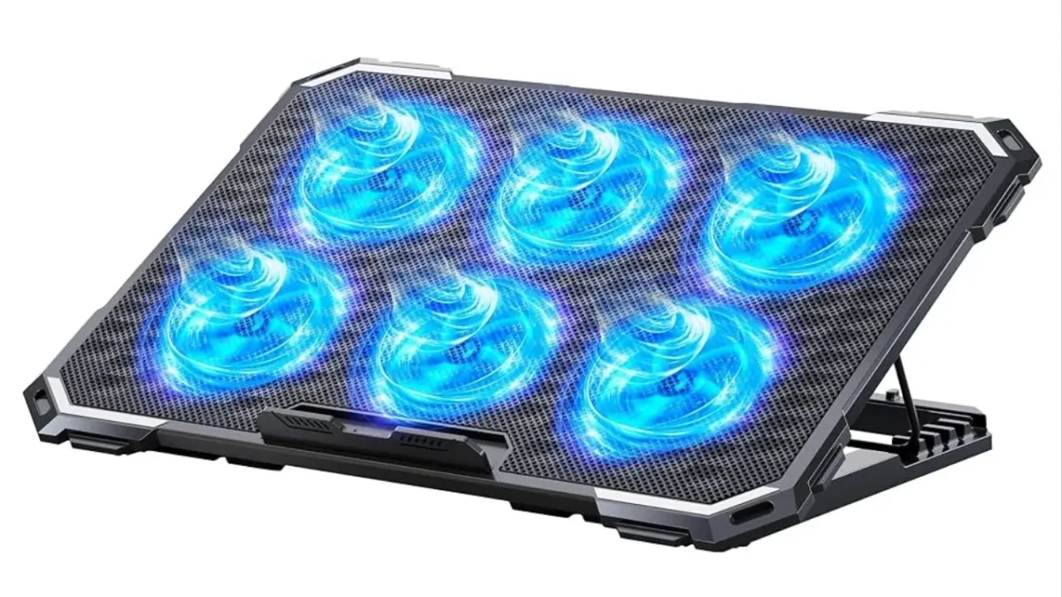 پایه خنک کننده لپ تاپ آیس کول مدل BLUE LIGHT6FAN – خنک کننده قدرتمند مخصوص گیمینگ