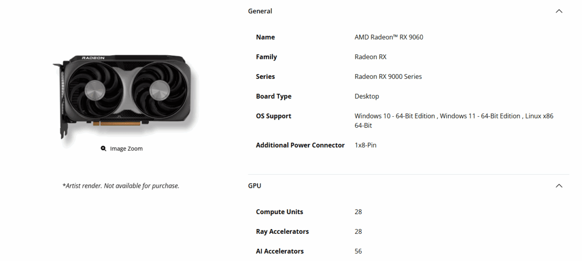 کارت گرافیک Radeon RX 9060
