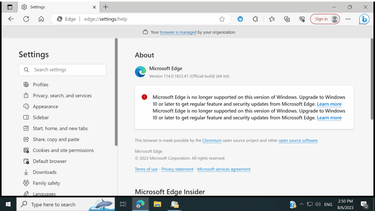 پایان پشتیبانی مایکروسافت Edge از ویندوز ۱۰
