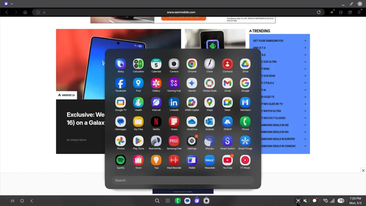 ارتقاء Samsung DeX بر پایه Android Desktop Mode