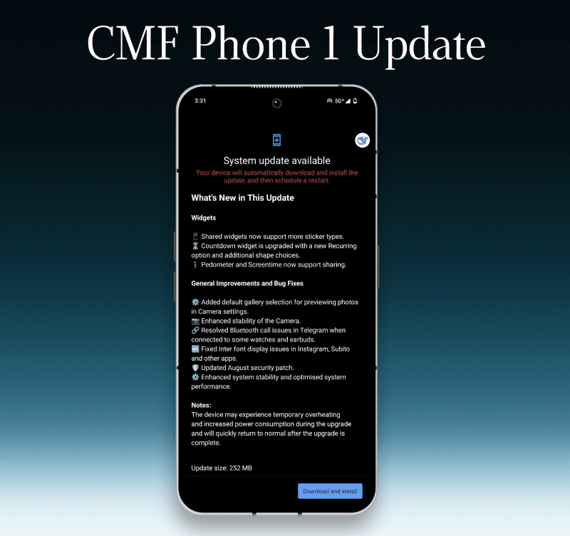 بهروزرسانی جدید گوشی CMF Phone 1 با قابلیتهای تازه منتشر شد