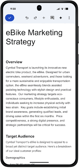 اضافه شدن قابلیت تولید تصویر با Gemini به Google Docs در اندروید