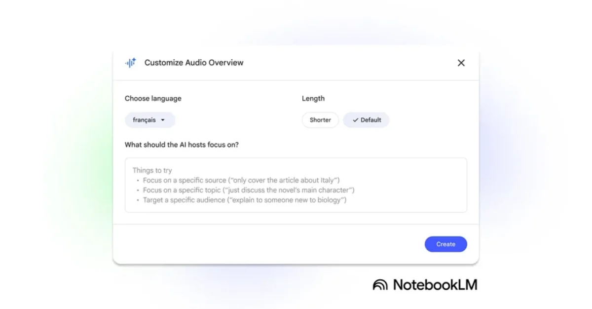 پشتیبانی اپلیکیشن NotebookLM گوگل از ۸۰ زبان