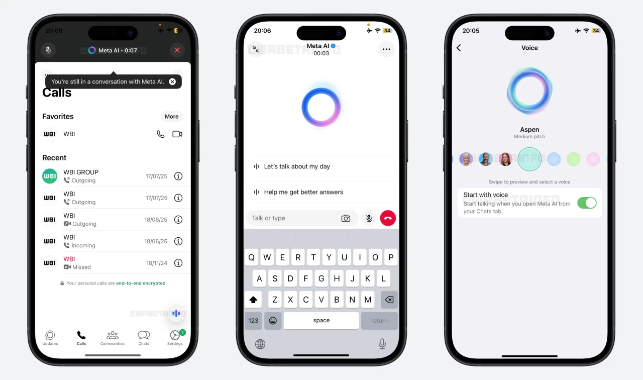 چت صوتی Meta AI در واتساپ برای کاربران iOS فعال شد