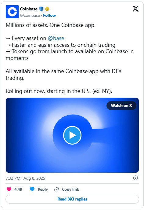 راهاندازی قابلیت معاملات DEX در صرافی کوینبیس
