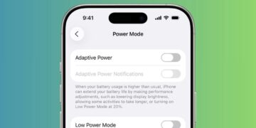 حالت Adaptive Power اپل