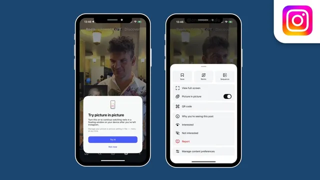 قابلیت تصویر-در-تصویر Reels اینستاگرام