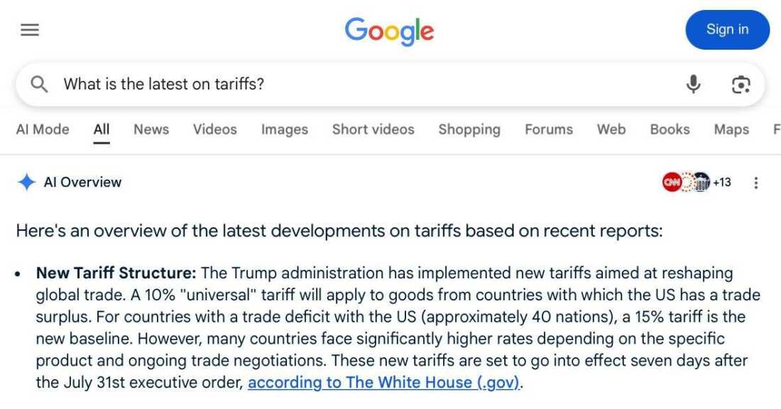 خلاصههای هوش مصنوعی و نتایج سنتی