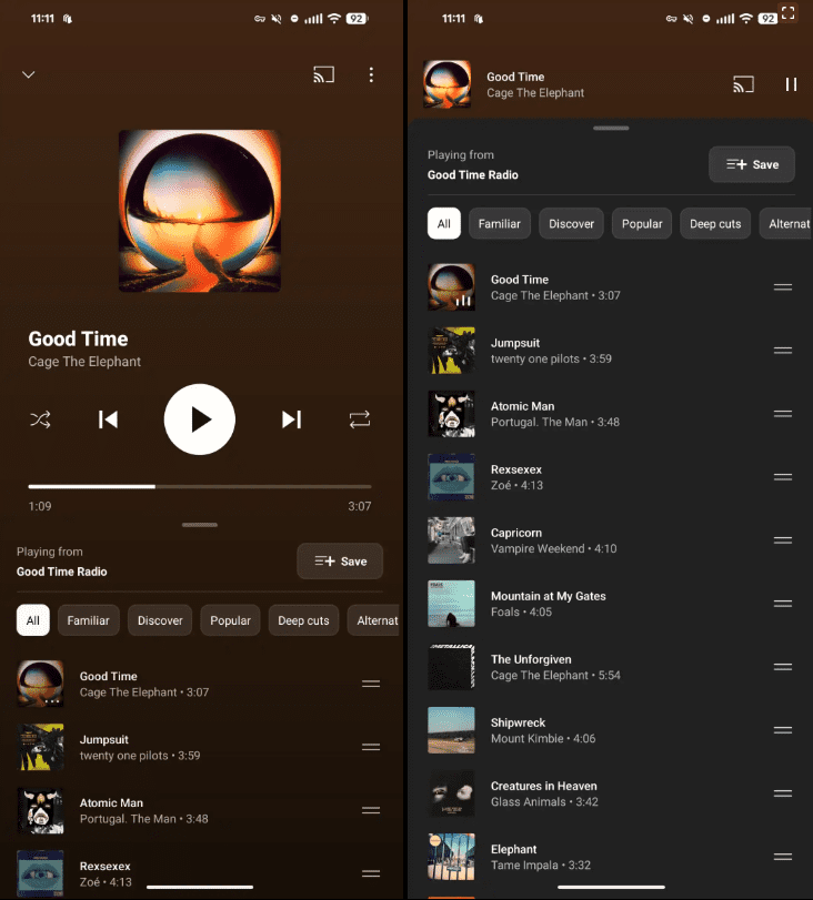 چینش جدید یوتیوب موزیک