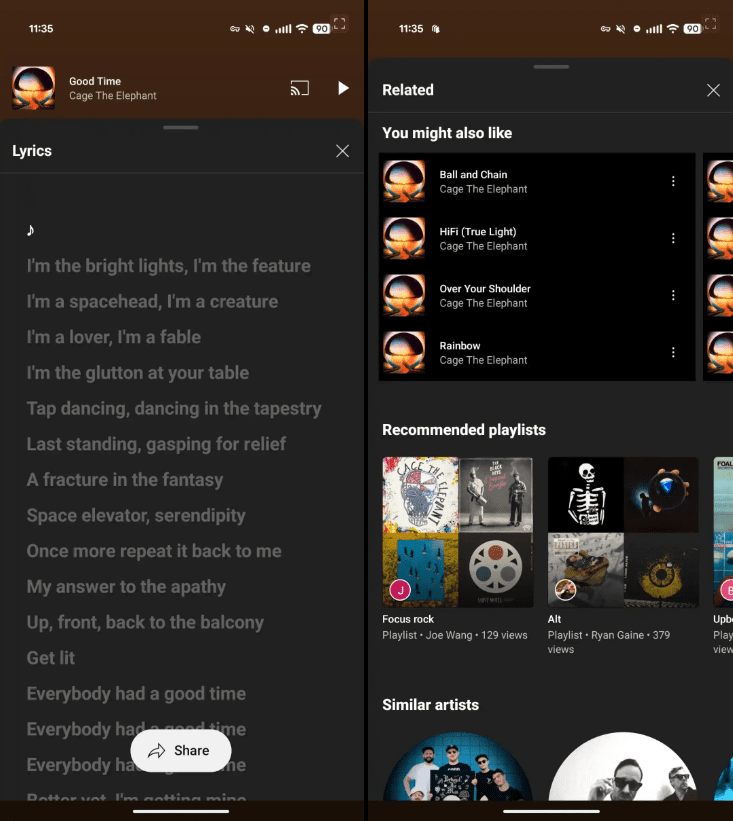 چینش جدید یوتیوب موزیک