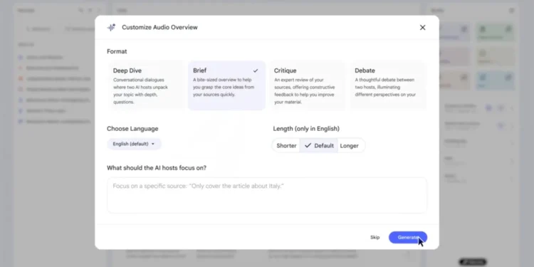 ارائه قابلیت‌های تازه برای Audio Overview در NotebookLM