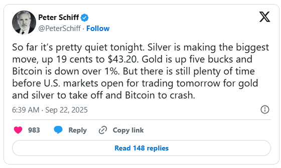 پیتر شیف: بیت کوین را رها کنید، طلا و نقره را دریابید