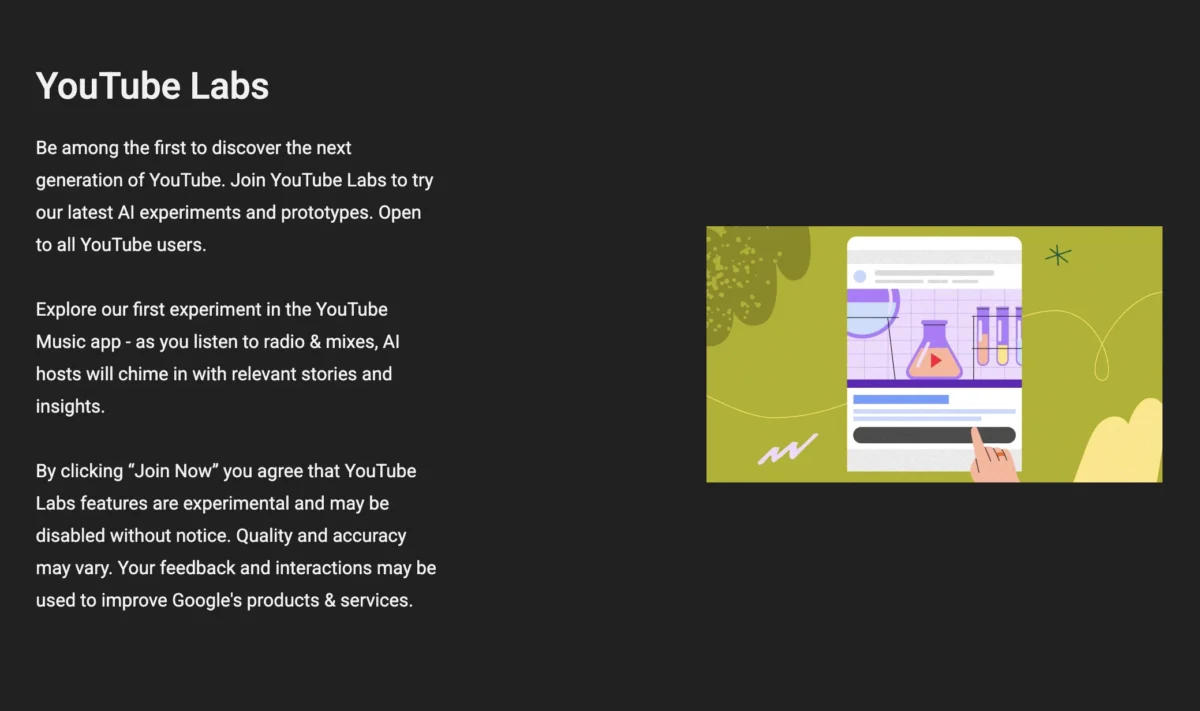 میزبان‌های موسیقی هوش مصنوعی در طرح YouTube Labs