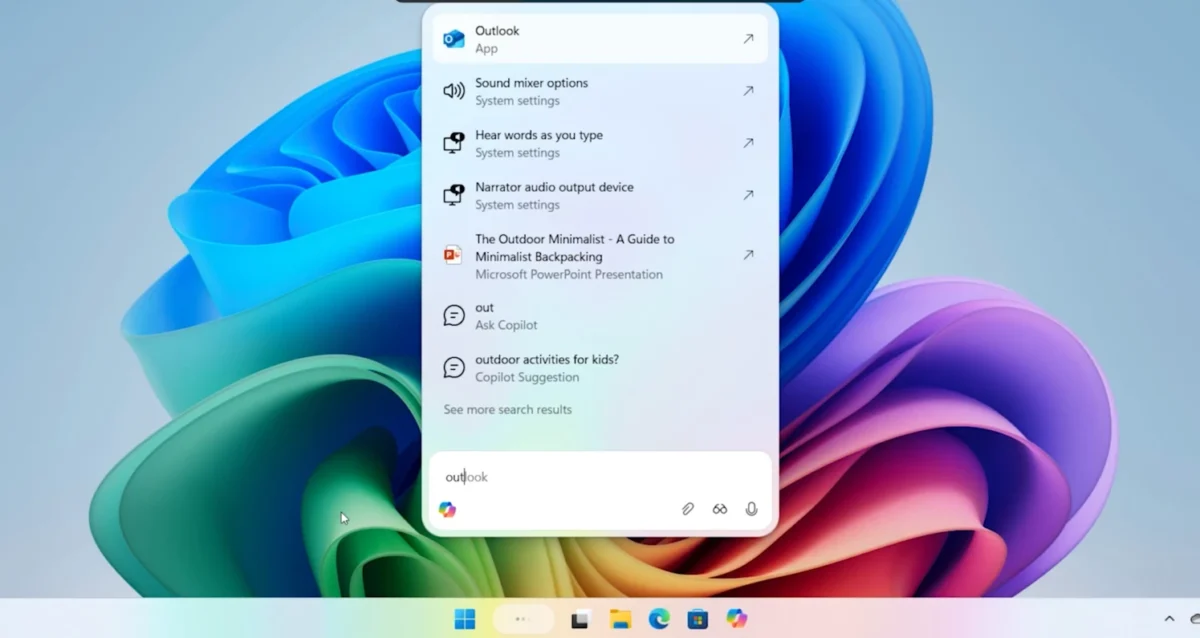 Copilot search bar to Windows 11